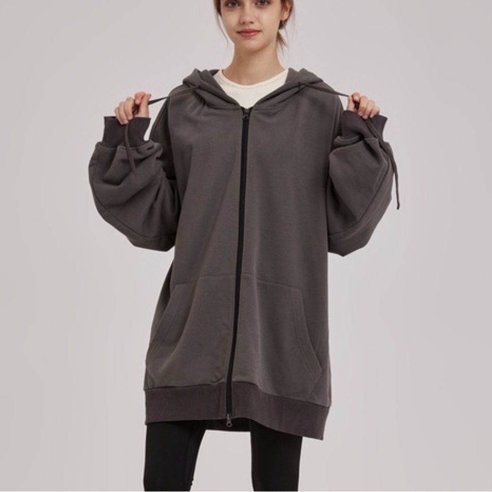 Nap Loungewear Full Zip Oversized Hoodie Sweatshirt Navy Blue‎ Women’s Sz XXS
